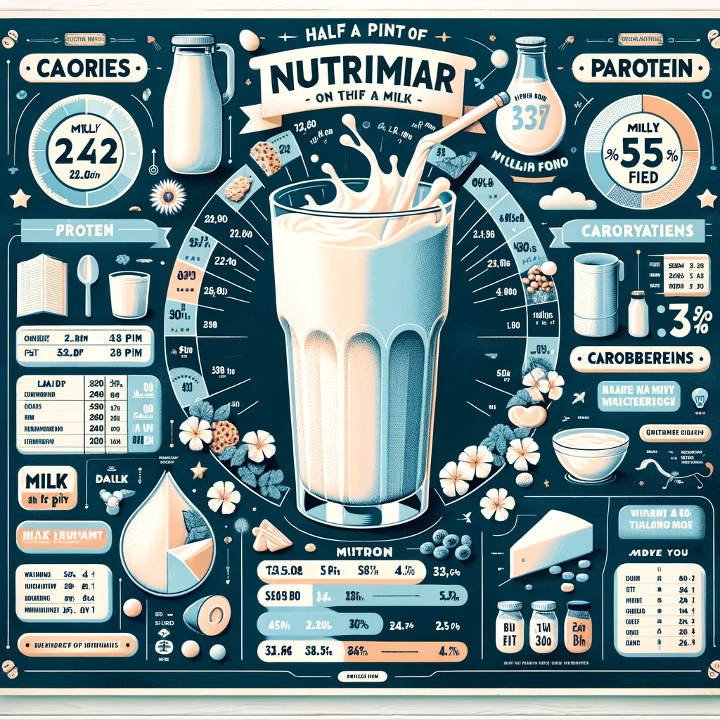 how many calories in half a pint of semi-skimmed milk